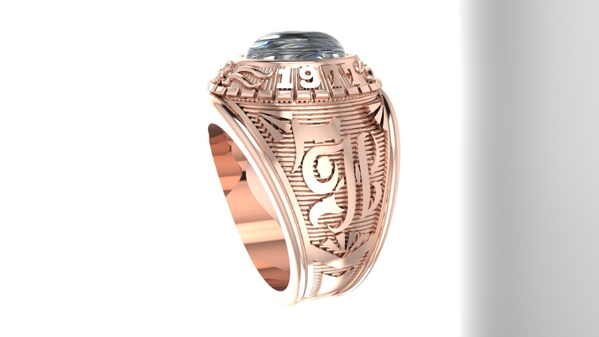 Men Ring 182 3D print model_3