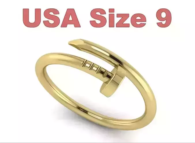 Nail Ring - USA Size 9 3D print model