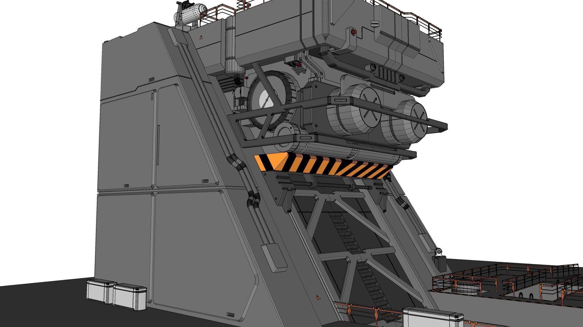 sci-fi Architectural Element 1 3D model_35