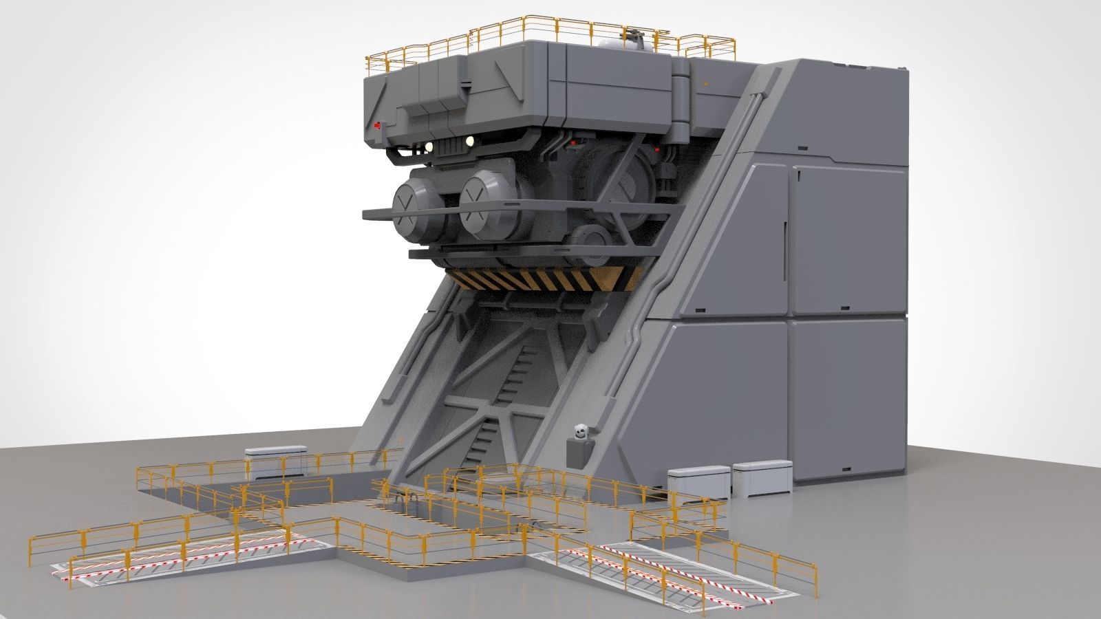 sci-fi Architectural Element 1 3D model_2