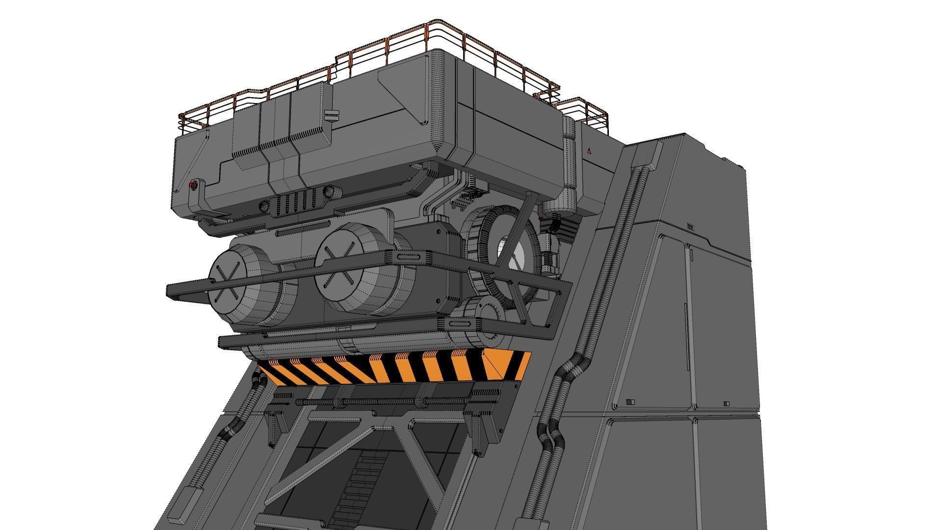 sci-fi Architectural Element 1 3D model_43