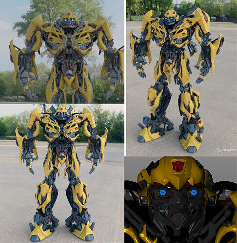 Transformer Bumblebee Rigged Fully Low-poly 3D model