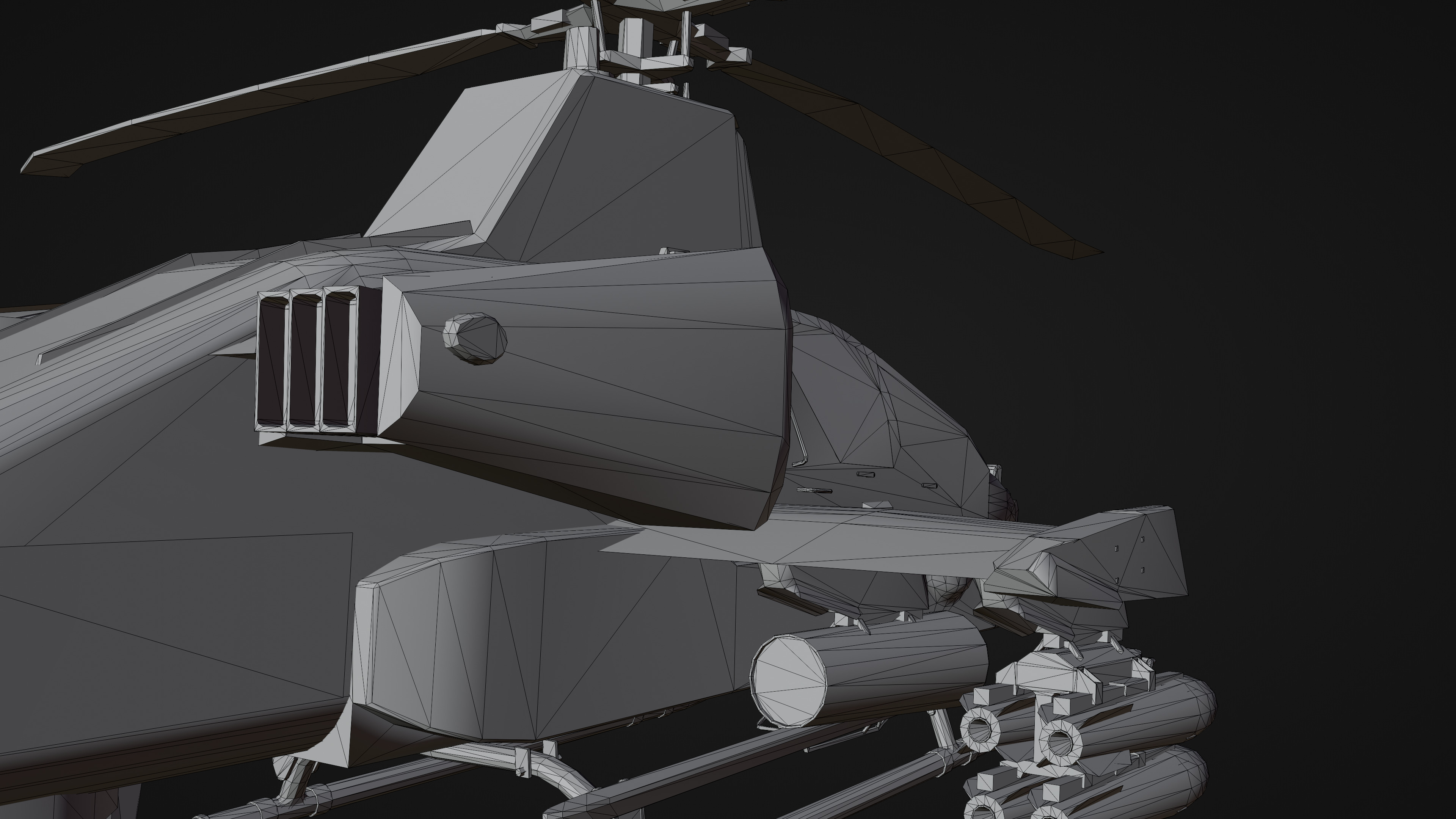 Military Apache Style Military Helicopter  Low-poly 3D model_19