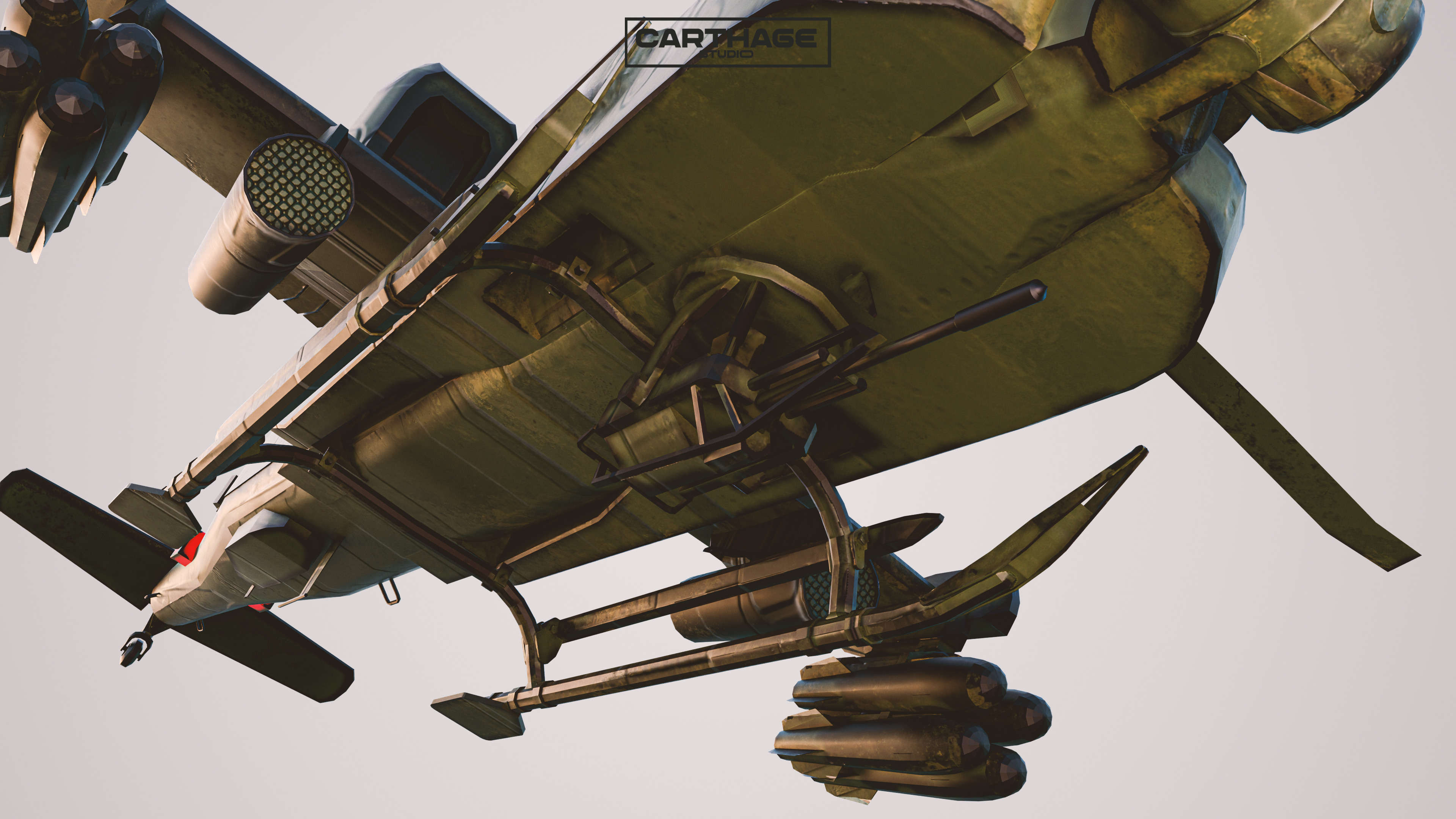 Military Apache Style Military Helicopter  Low-poly 3D model_12