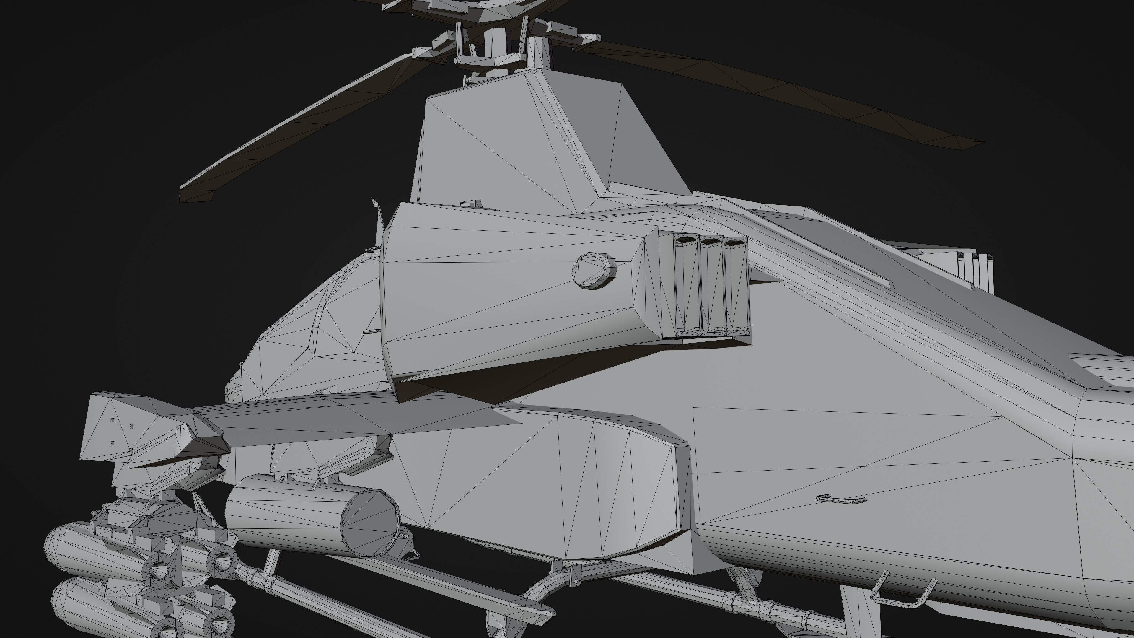 Military Apache Style Military Helicopter  Low-poly 3D model_23