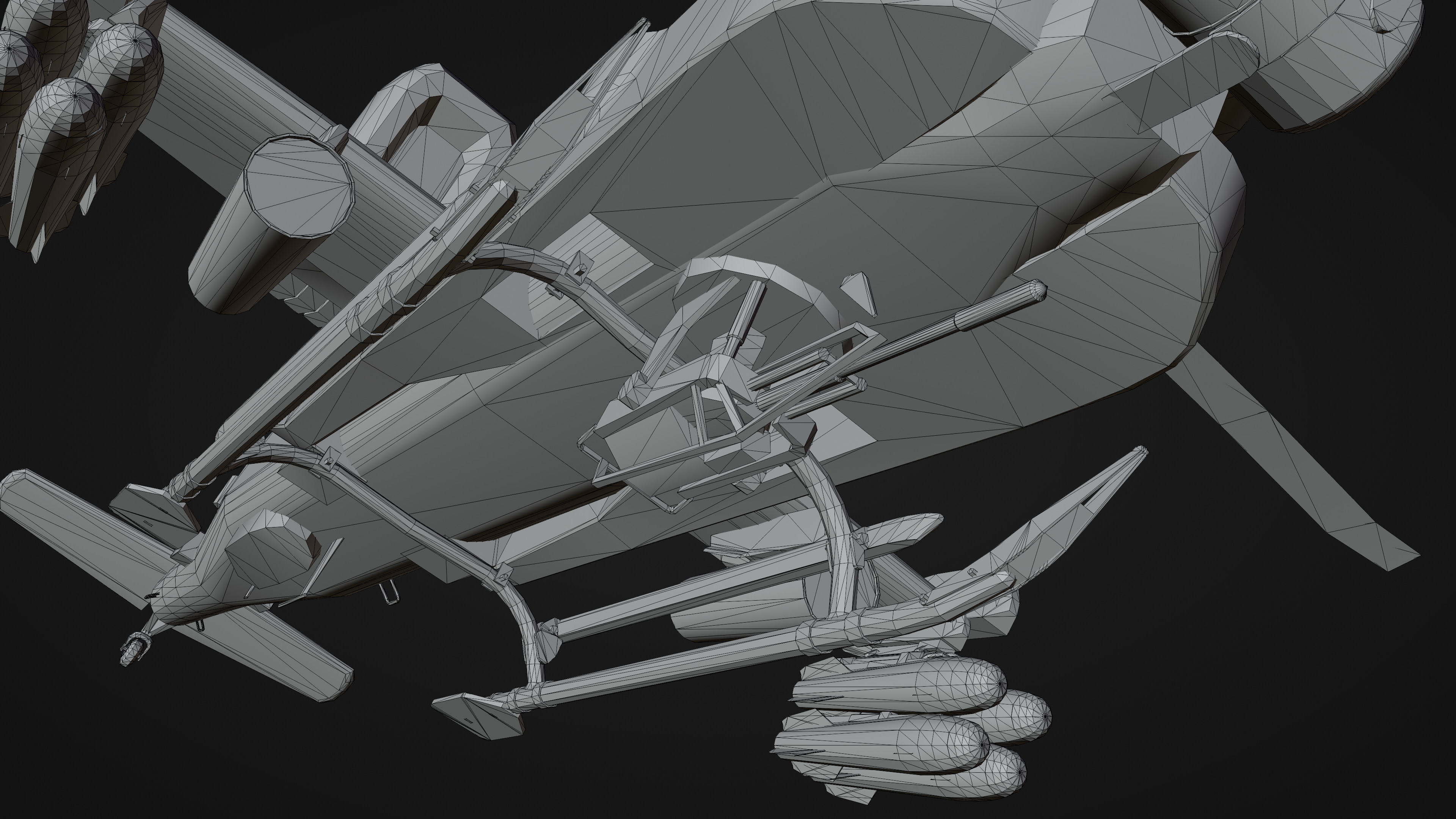 Military Apache Style Military Helicopter  Low-poly 3D model_24