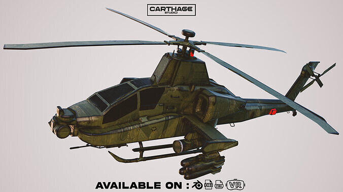 Military Apache Style Military Helicopter 