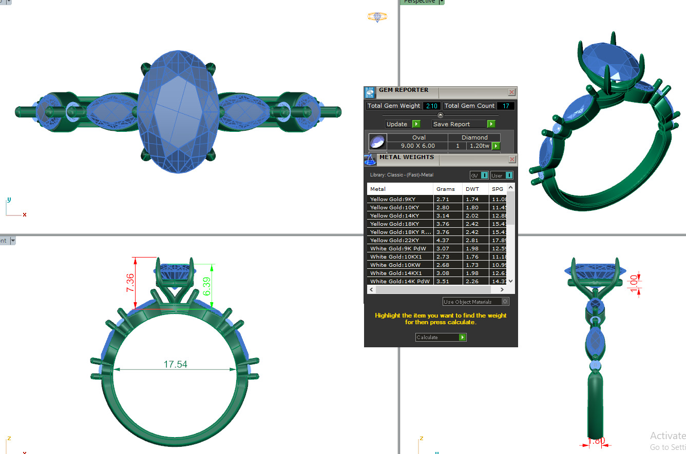 EMERALD DIAMOND RING -CAD-022 3D model_13