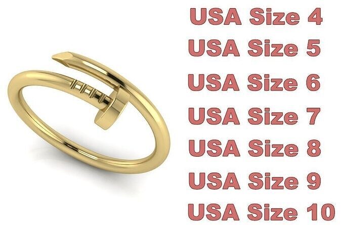 Nail Ring - USA Sizes 3D print model