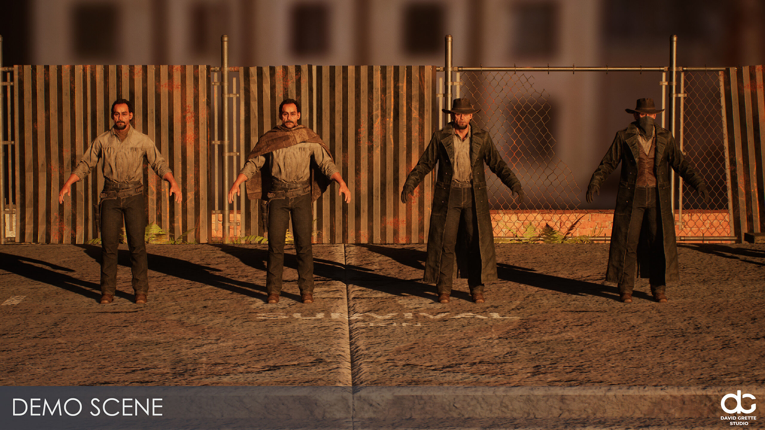 Western Character Billy - Survival Shooter Cowboy Man Low-poly 3D model_21