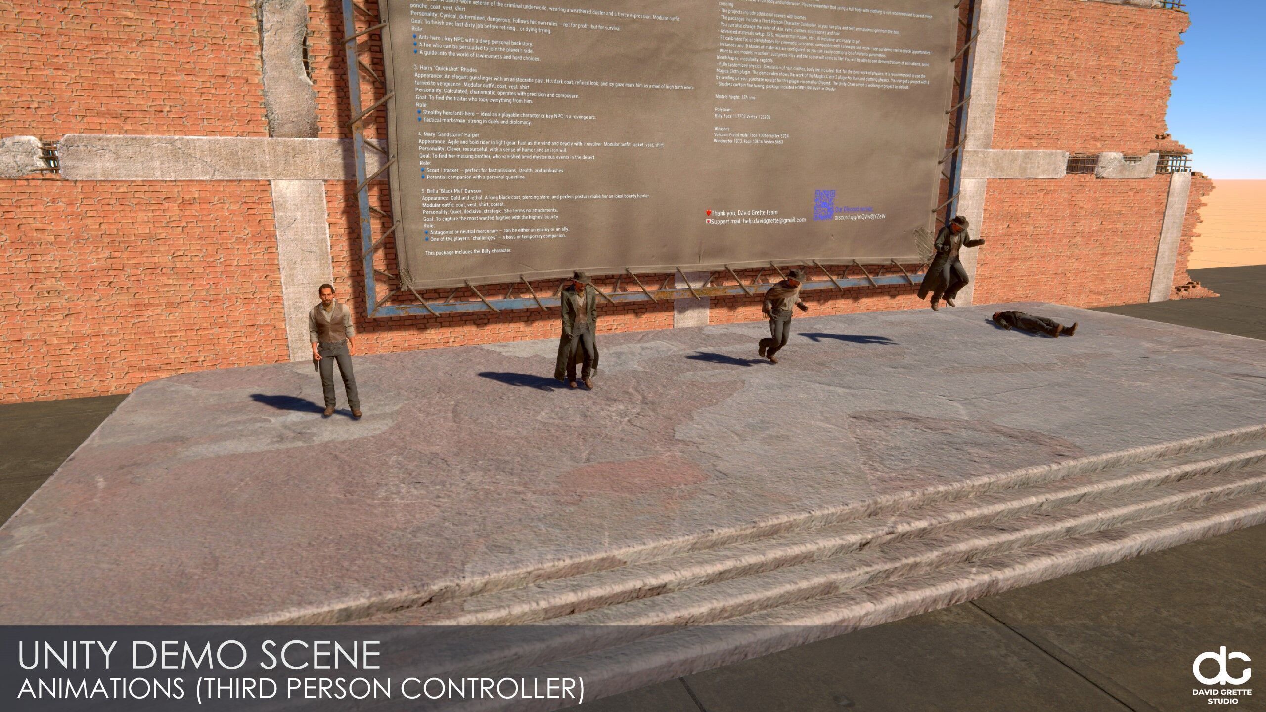 Western Character Billy - Survival Shooter Cowboy Man Low-poly 3D model_28