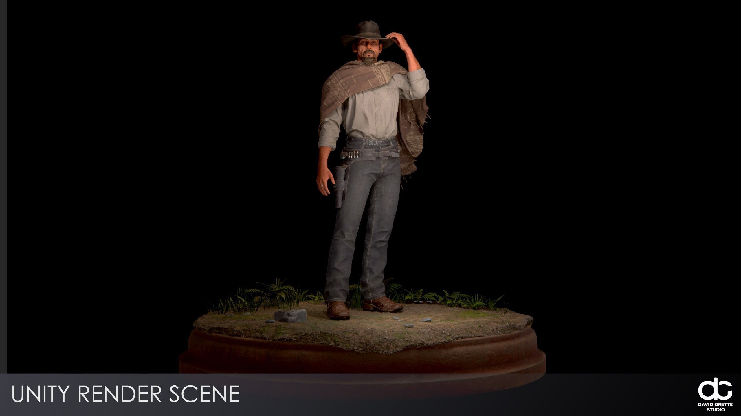 Western Character Billy - Survival Shooter Cowboy Man Low-poly 3D model_26