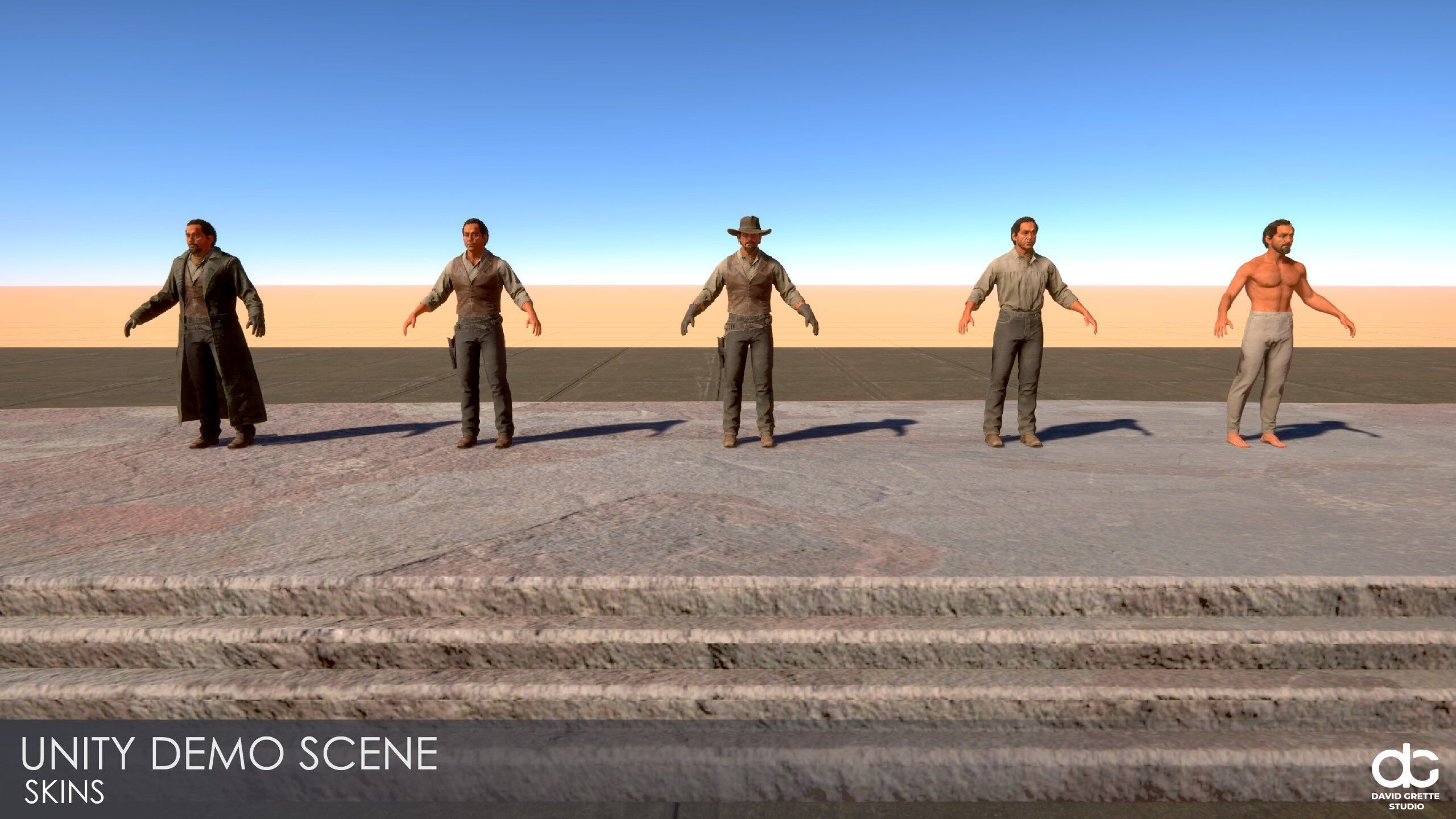 Western Character Billy - Survival Shooter Cowboy Man Low-poly 3D model_29