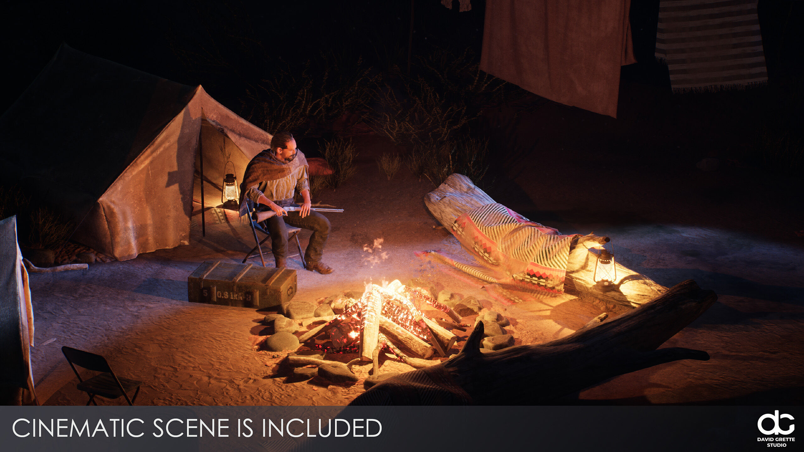 Western Character Billy - Survival Shooter Cowboy Man Low-poly 3D model_2