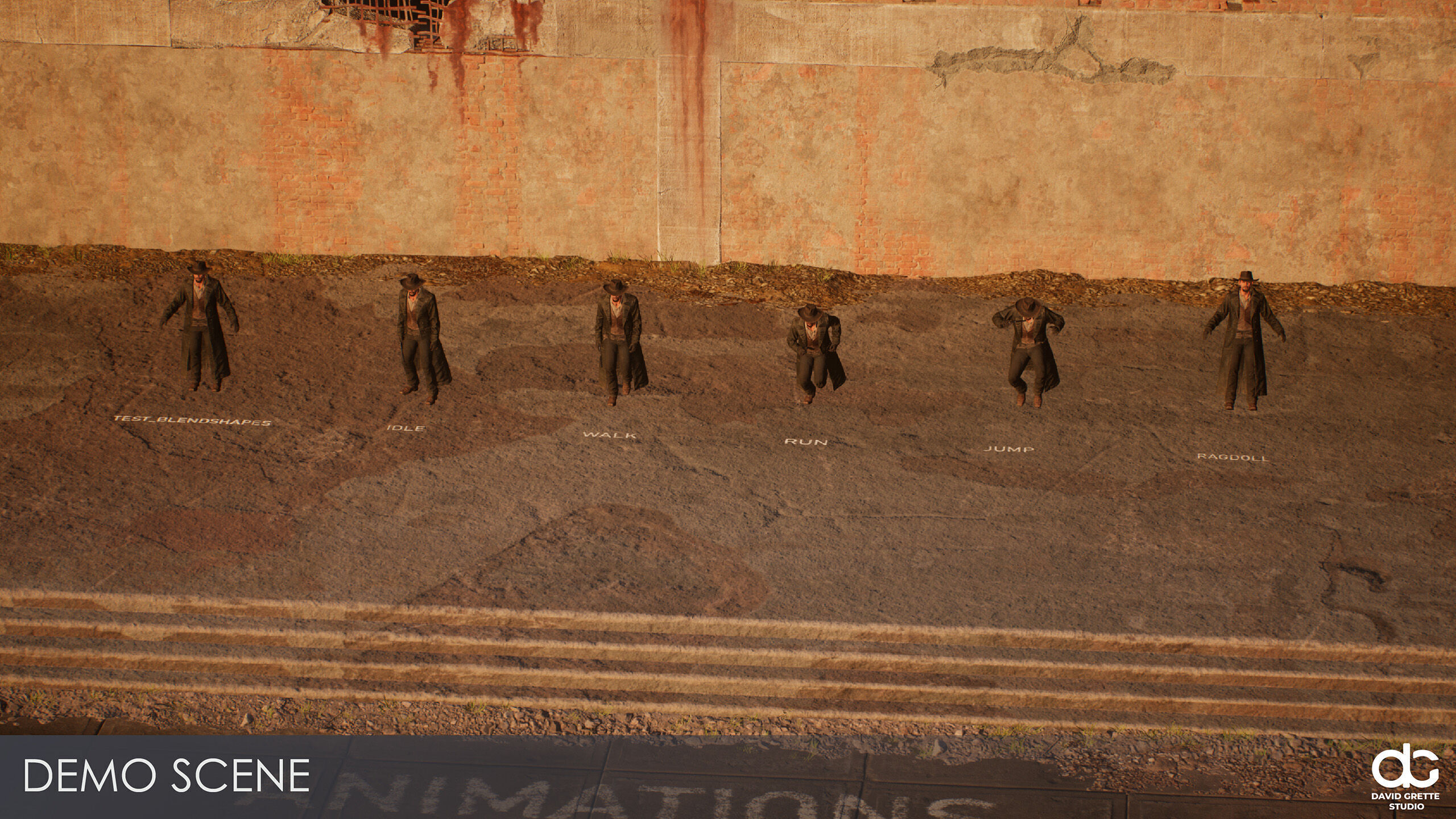 Western Character Billy - Survival Shooter Cowboy Man Low-poly 3D model_19