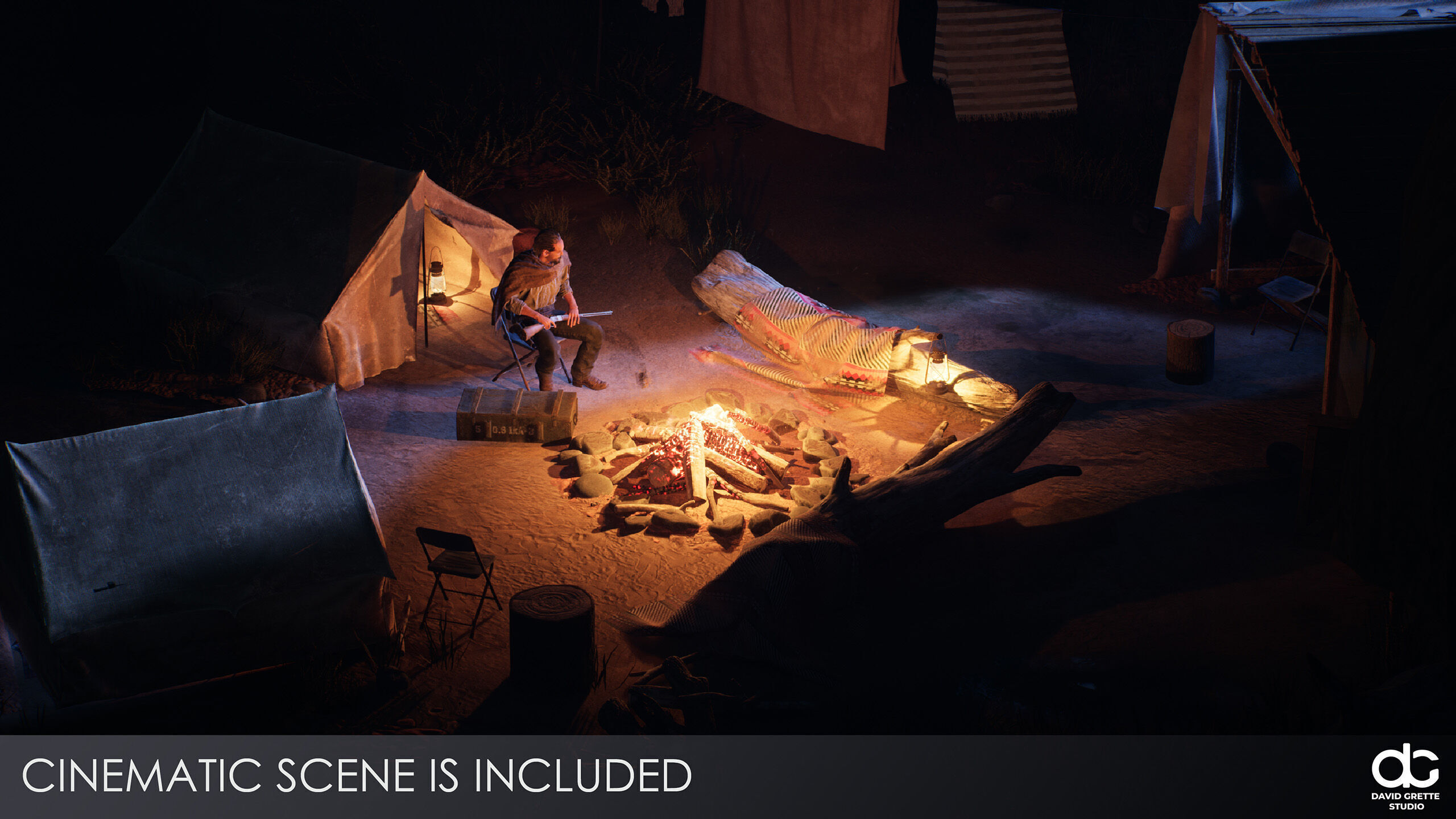 Western Character Billy - Survival Shooter Cowboy Man Low-poly 3D model_3