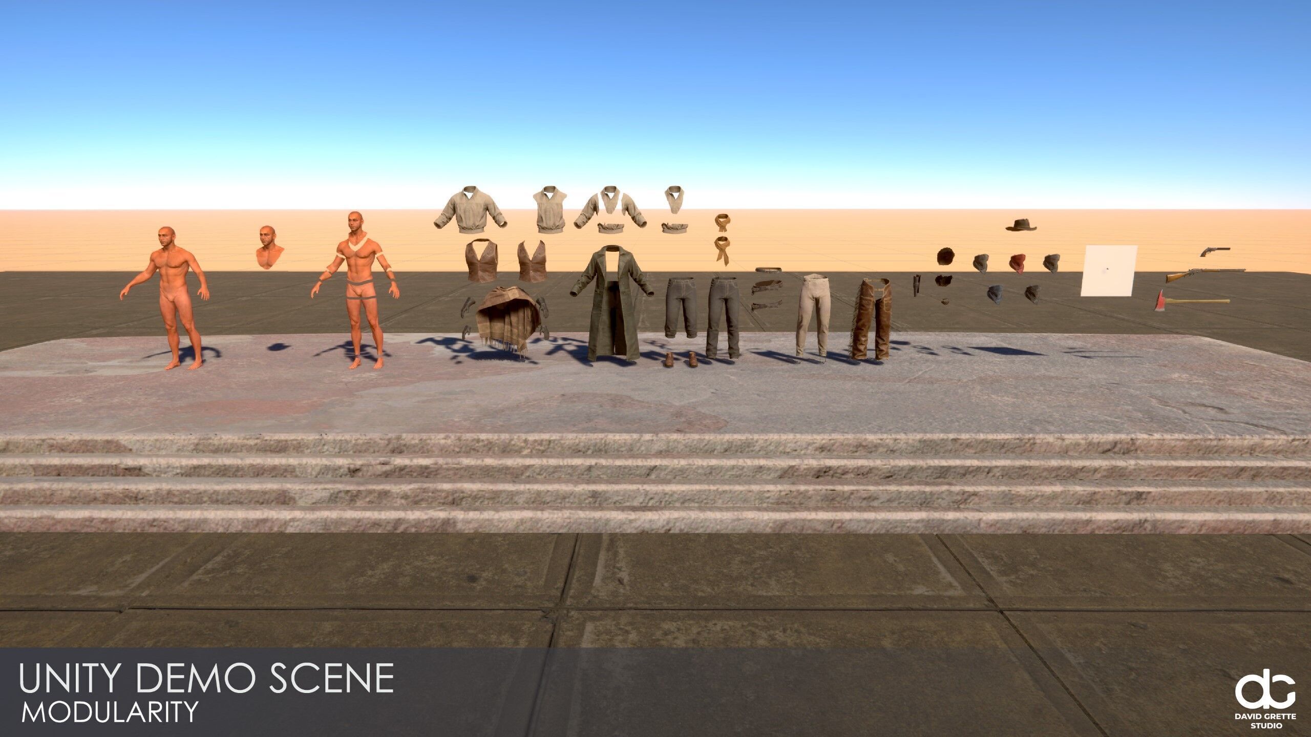 Western Character Billy - Survival Shooter Cowboy Man Low-poly 3D model_30