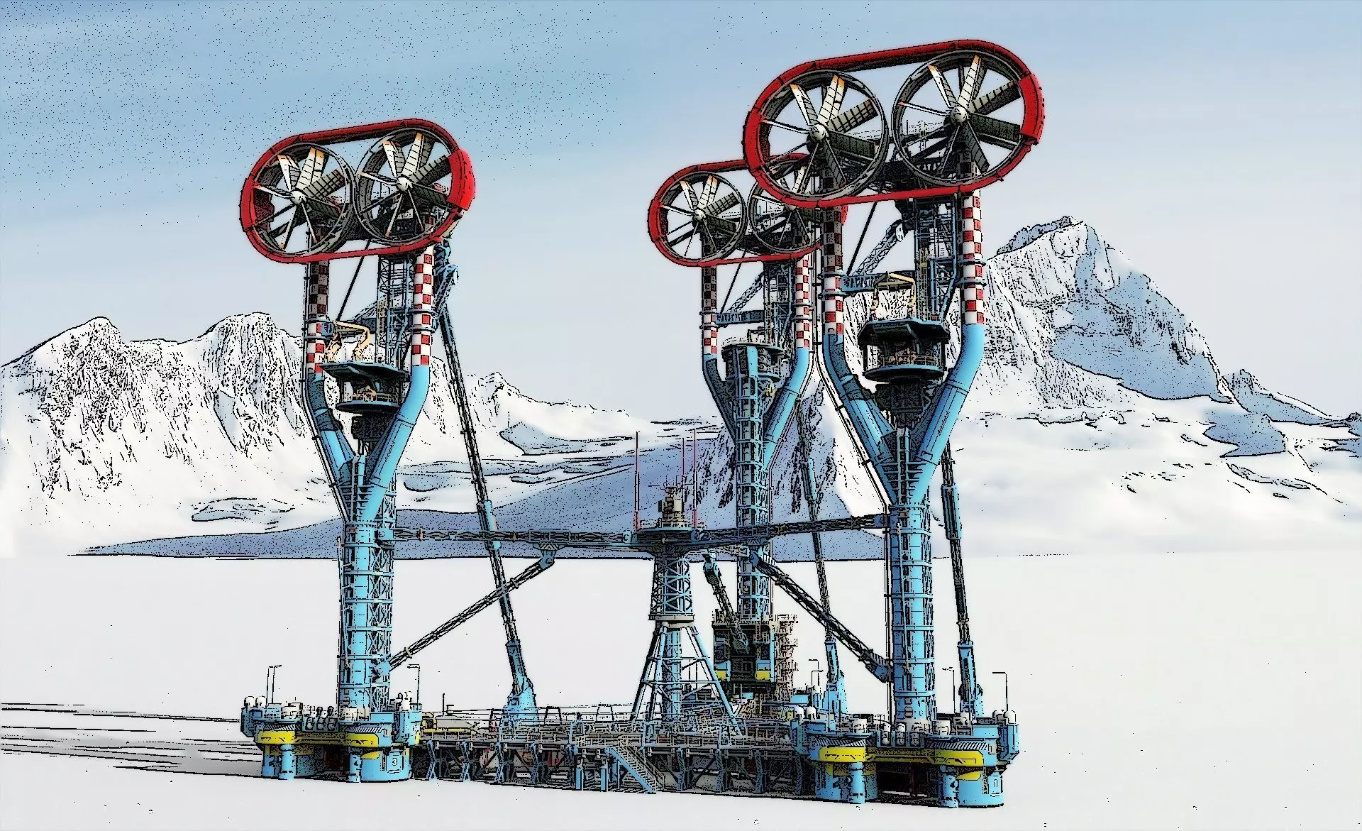 Sci-Fi Polar station 3D model_0