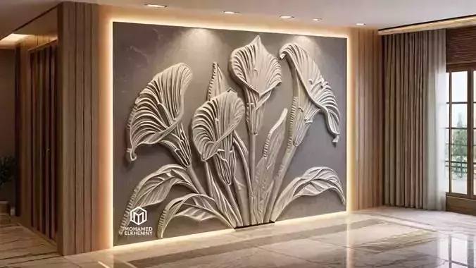 CNC Wall Panels Modern Wall Decor 04 3D model