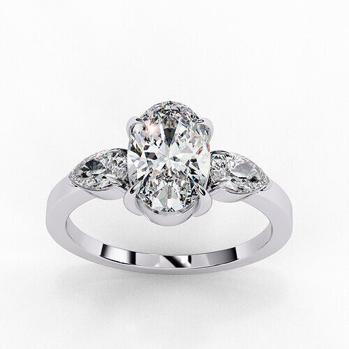 MARQUISE DIAMOND RING -CAD-025 3D model