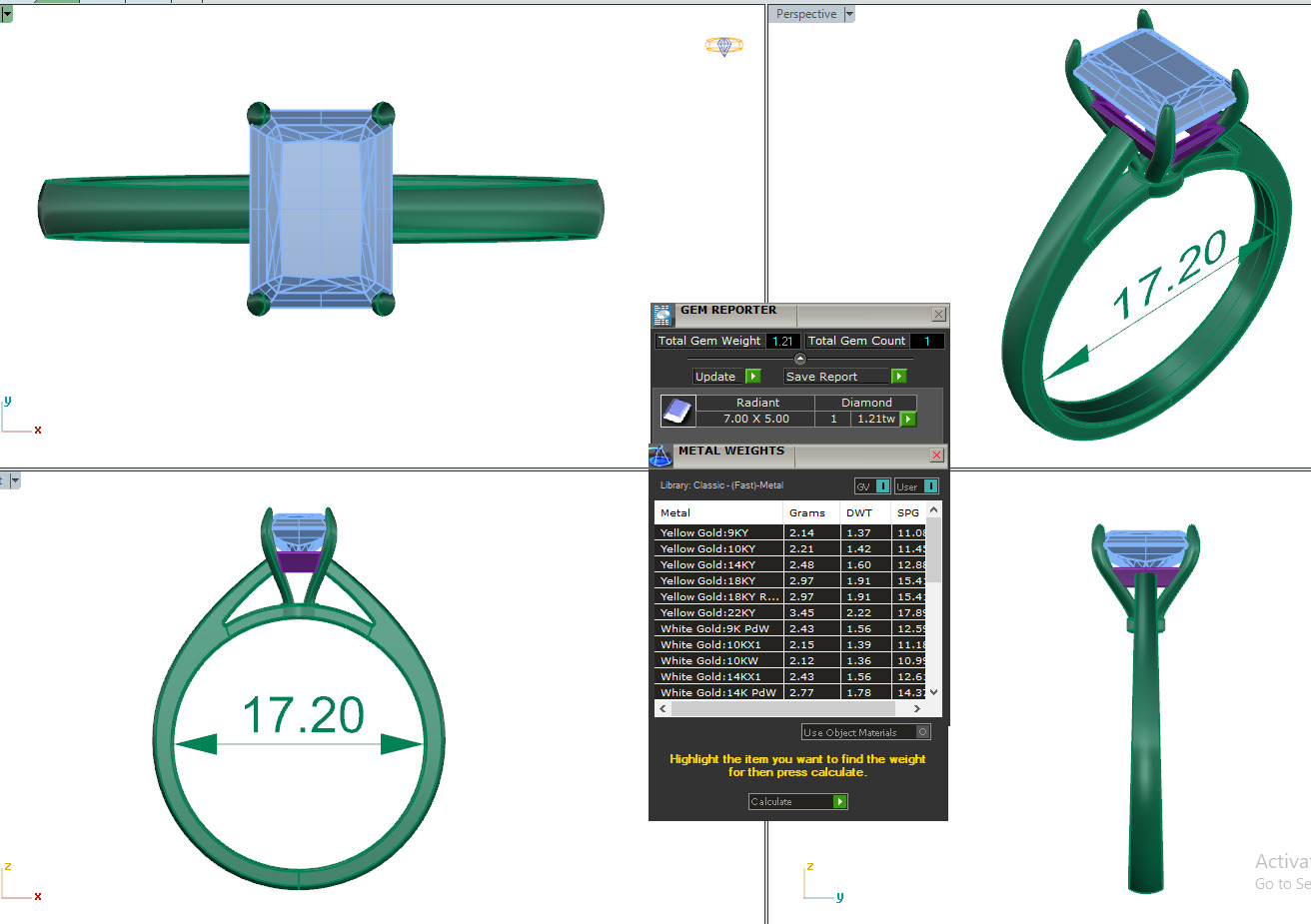 RADIANT  DIAMOND RING -CAD-041  3D model_14