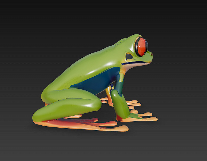 Frog Poisonous Realistic 3D Model - Low Poly Realistic Low-poly 3D model_6