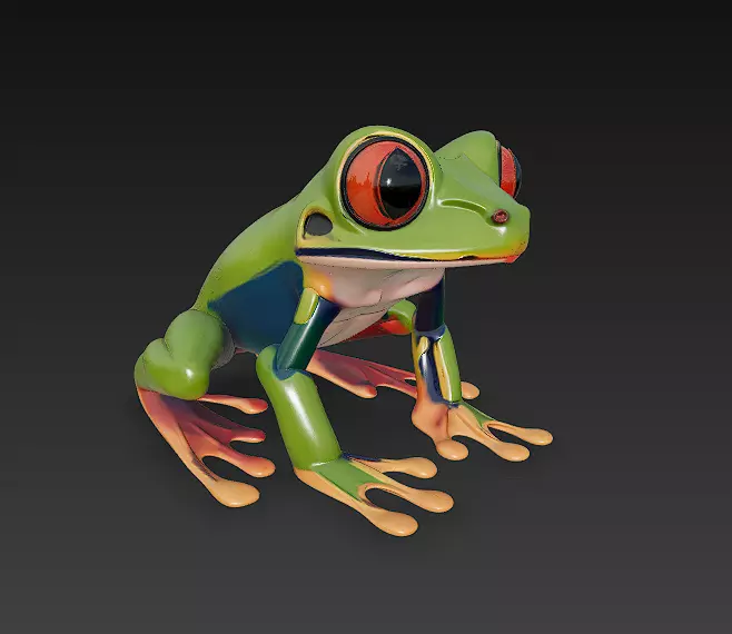Frog Poisonous Realistic 3D Model - Low Poly Realistic Low-poly 3D model_0