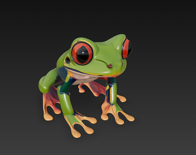 Frog Poisonous Realistic 3D Model - Low Poly Realistic Low-poly 3D model_1