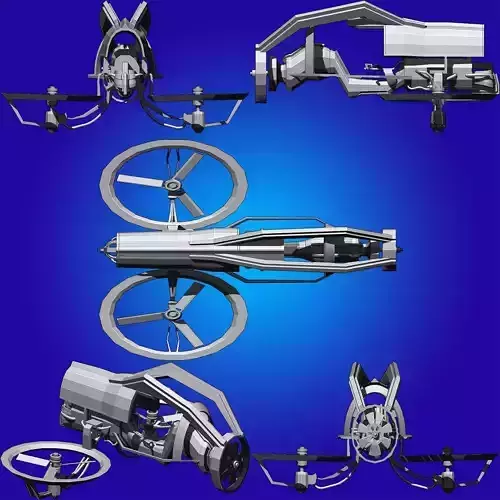 Propeller futuristic motorcycle Free low-poly 3D model