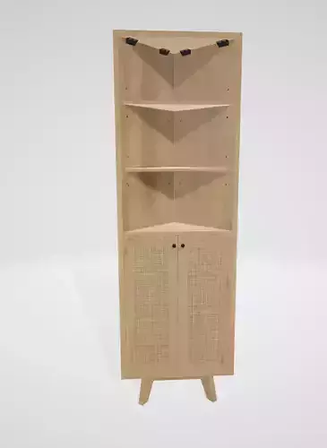 Kontney Rattan Bathroom Corner Cabinet