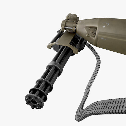 Machine Gun M134 Ver 2 Low-poly 3D model