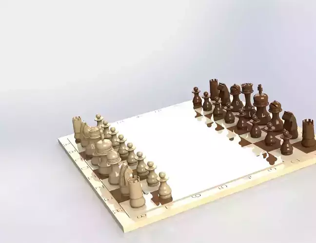  Wooden Chess Set  Staunton Style 3D Printable