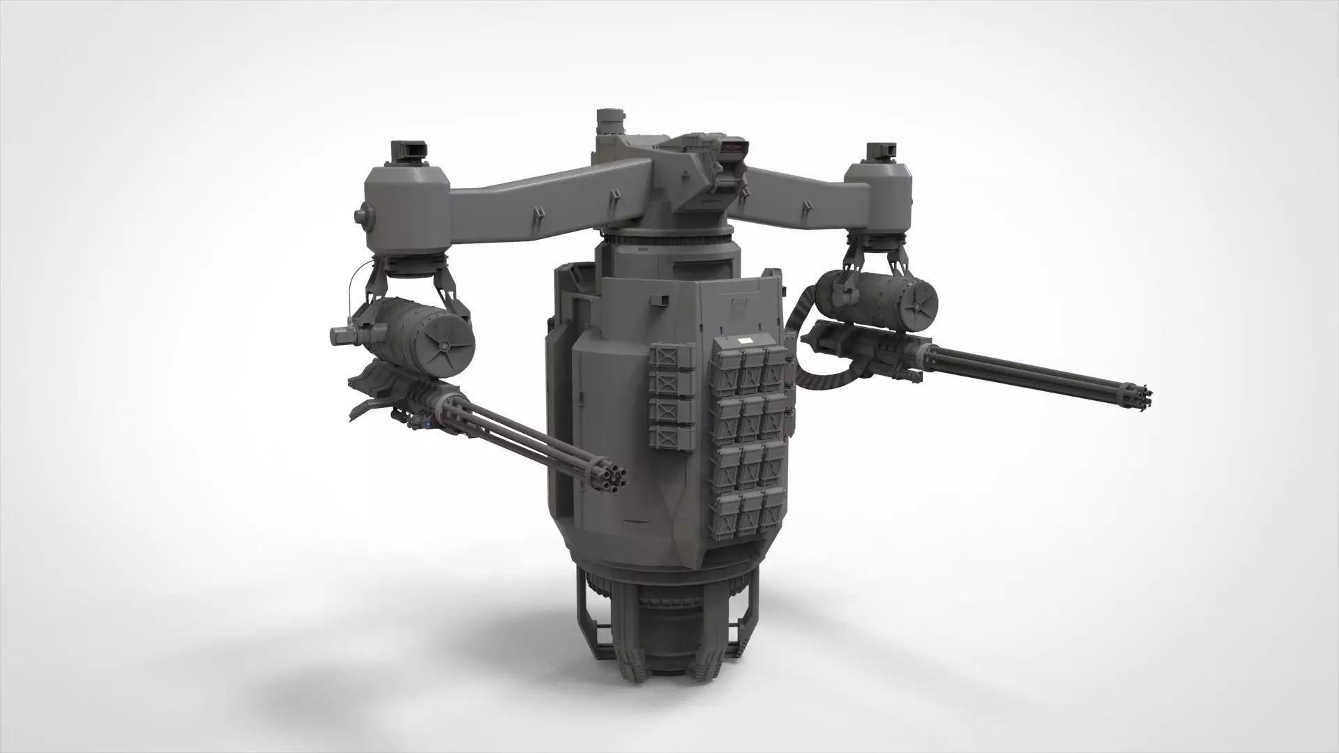 sci-fi Turret 5 3D model_0