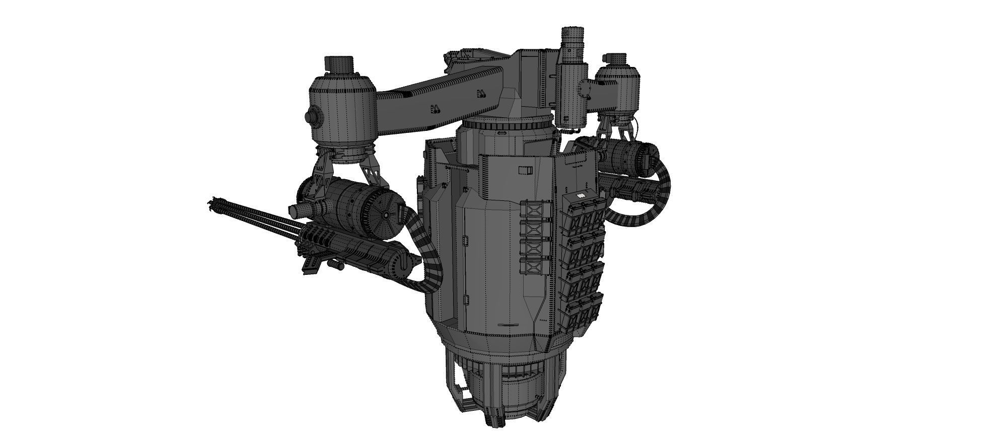 sci-fi Turret 5 3D model_23