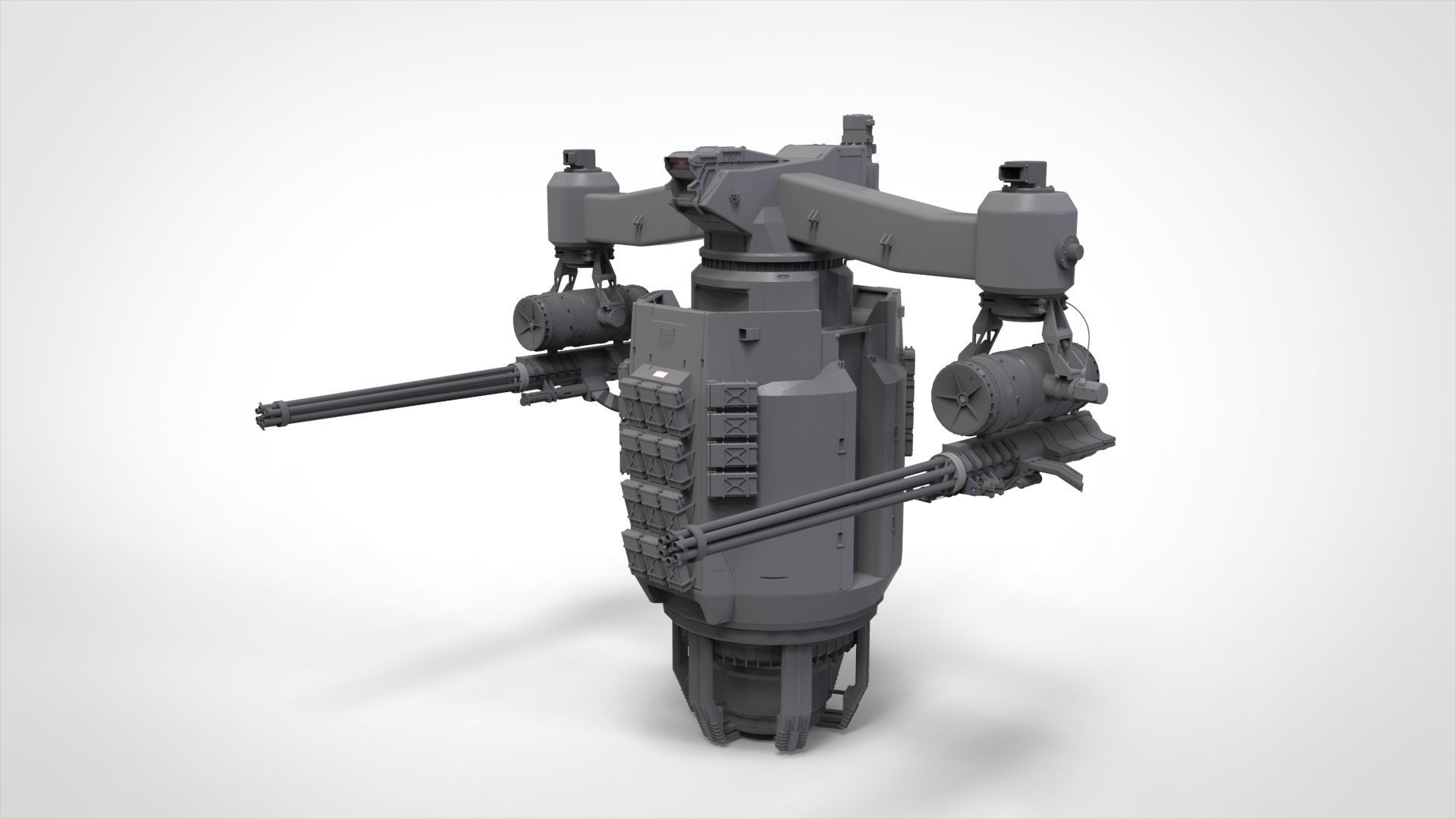 sci-fi Turret 5 3D model_4