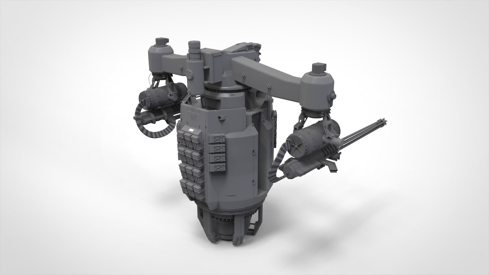 sci-fi Turret 5 3D model_8