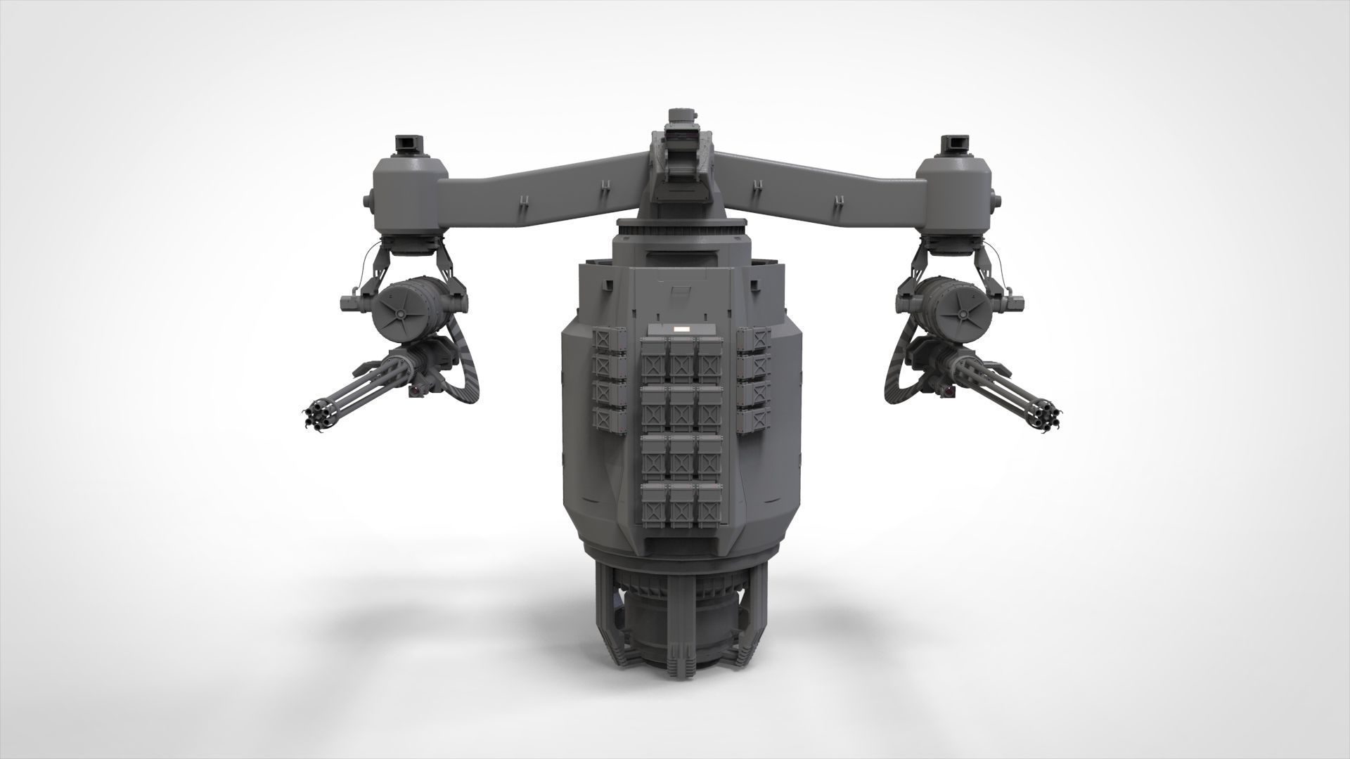 sci-fi Turret 5 3D model_2