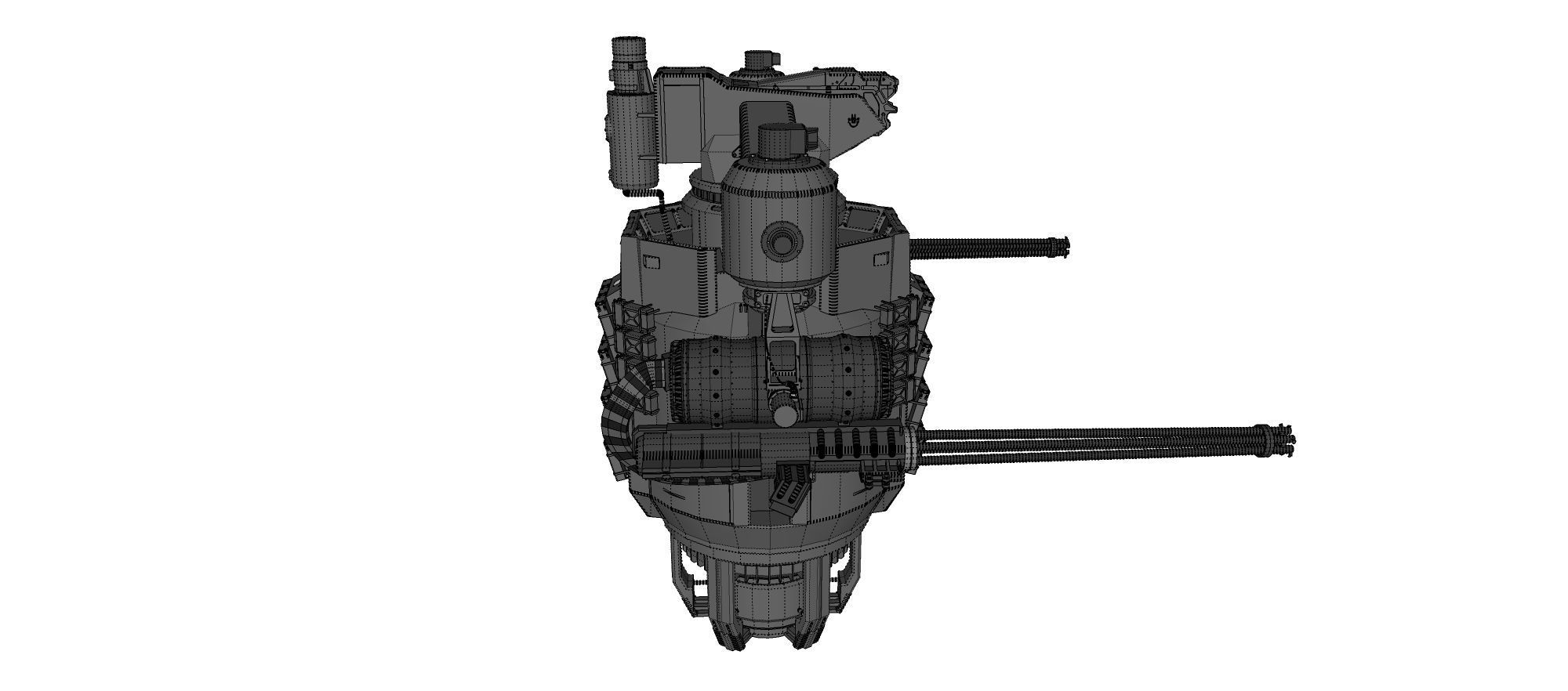 sci-fi Turret 5 3D model_25