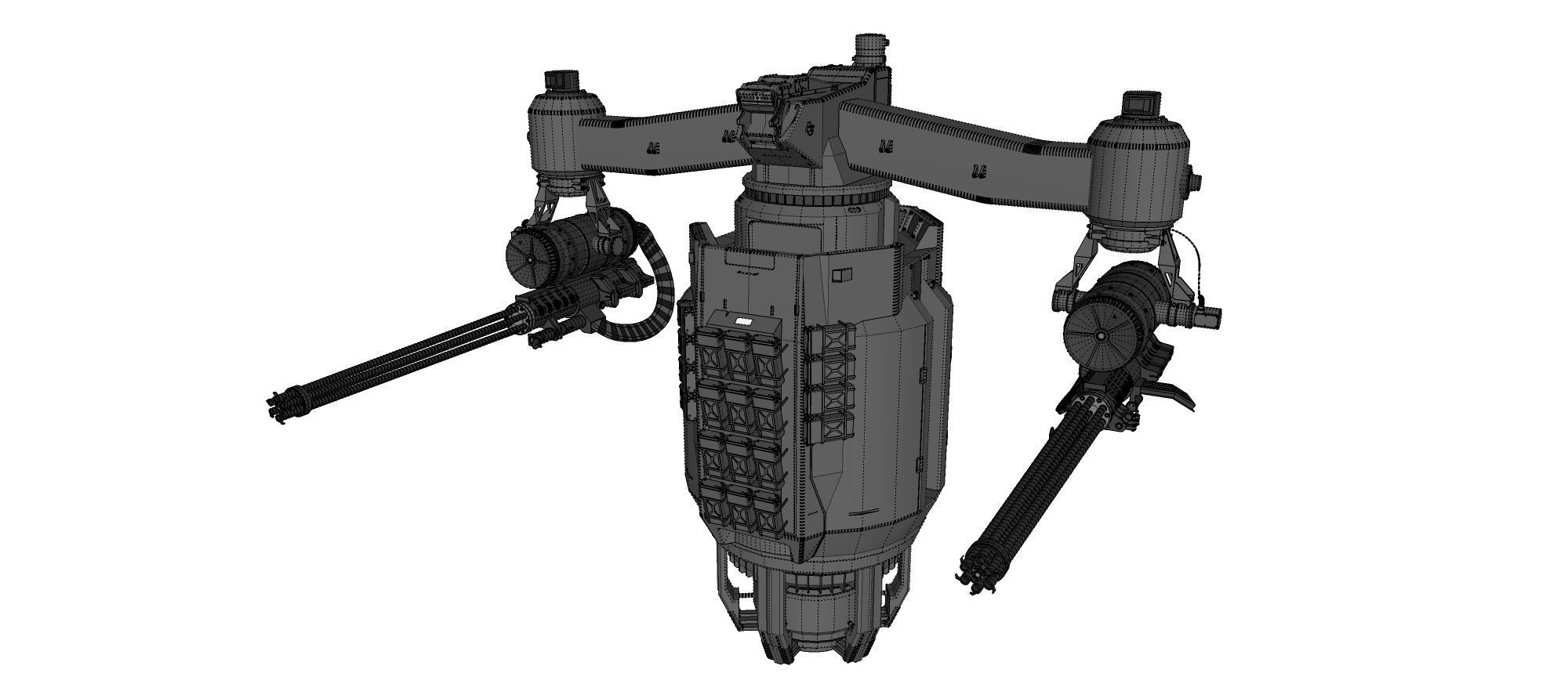 sci-fi Turret 5 3D model_21