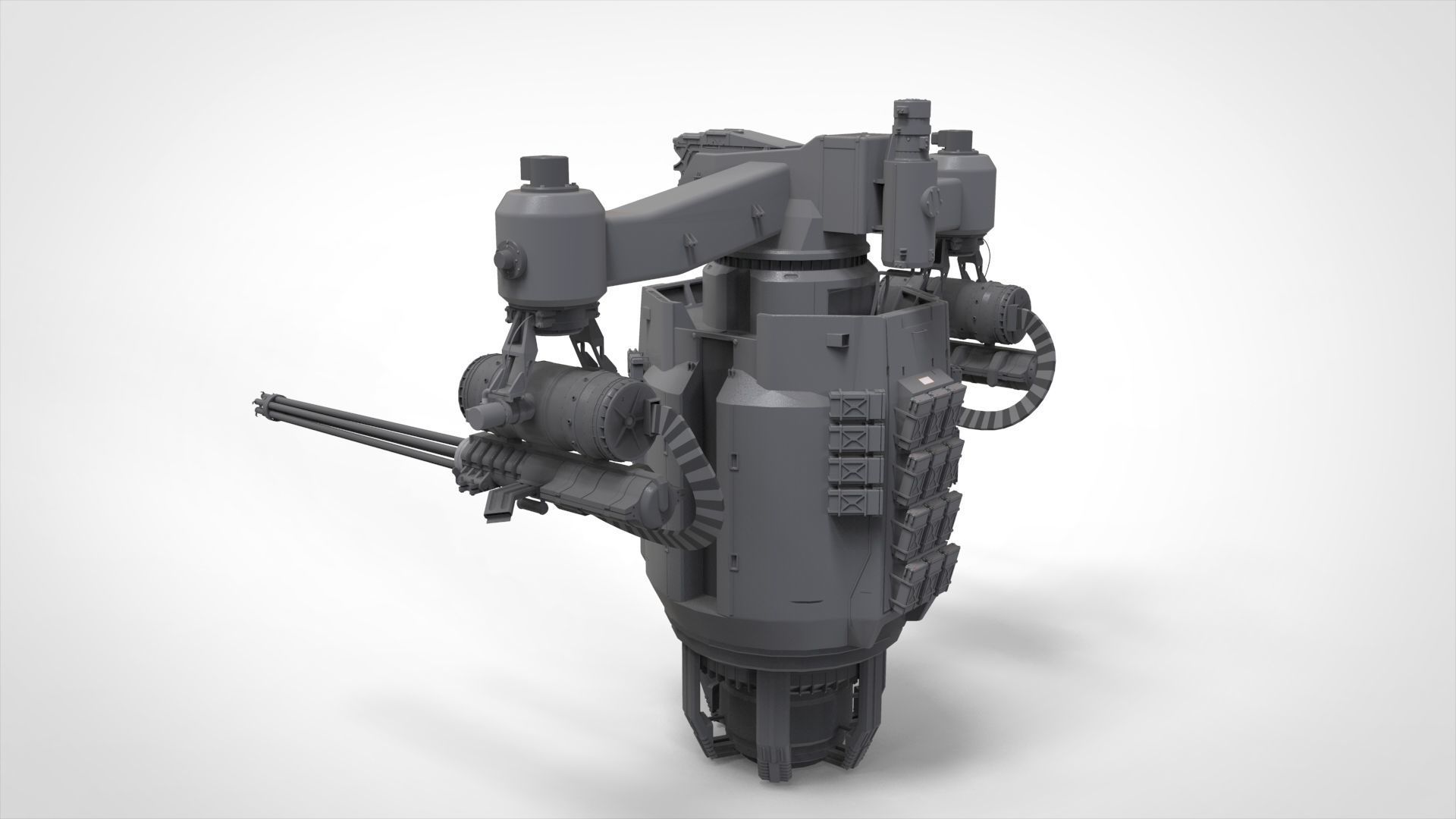 sci-fi Turret 5 3D model_6