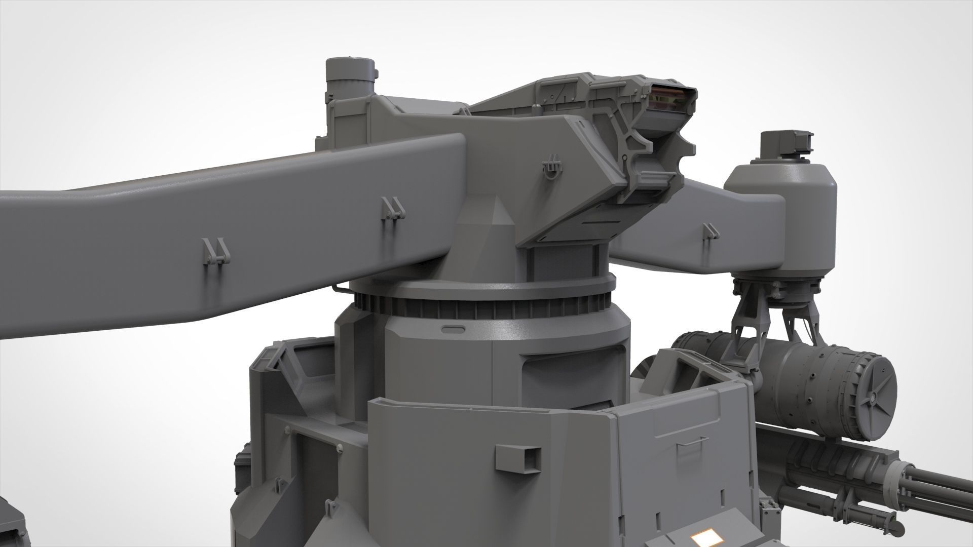 sci-fi Turret 5 3D model_12