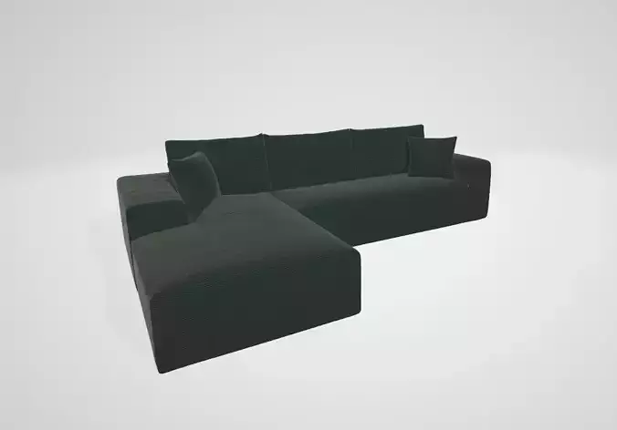 L sofa CAPRI corner fabric Poso green left