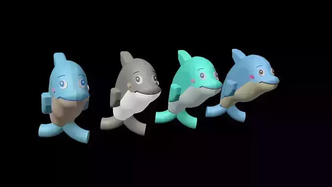 Happy Baby Dolphins Collection - 4 Colorful Characters