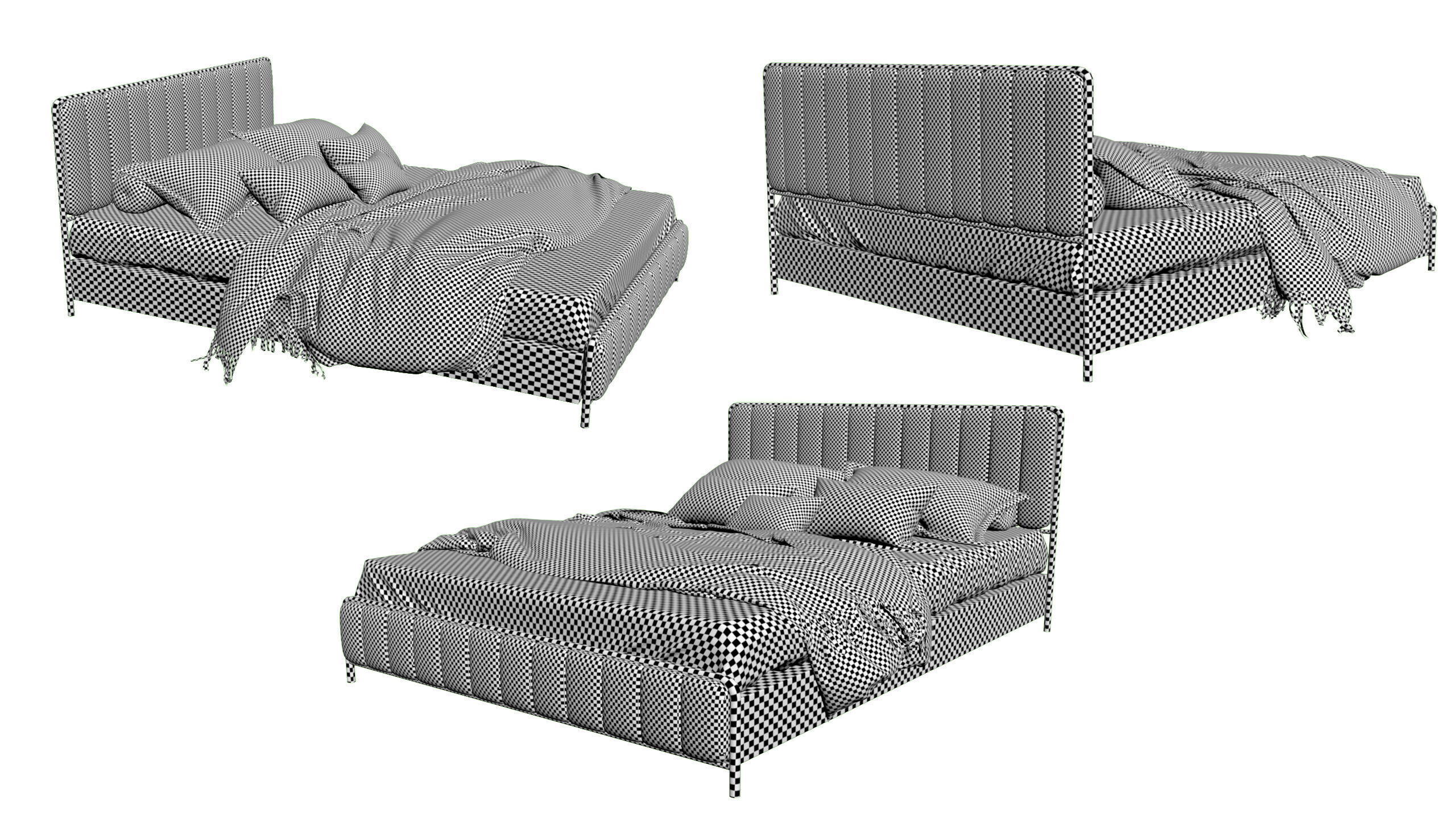 Bed Modern 3D model_8