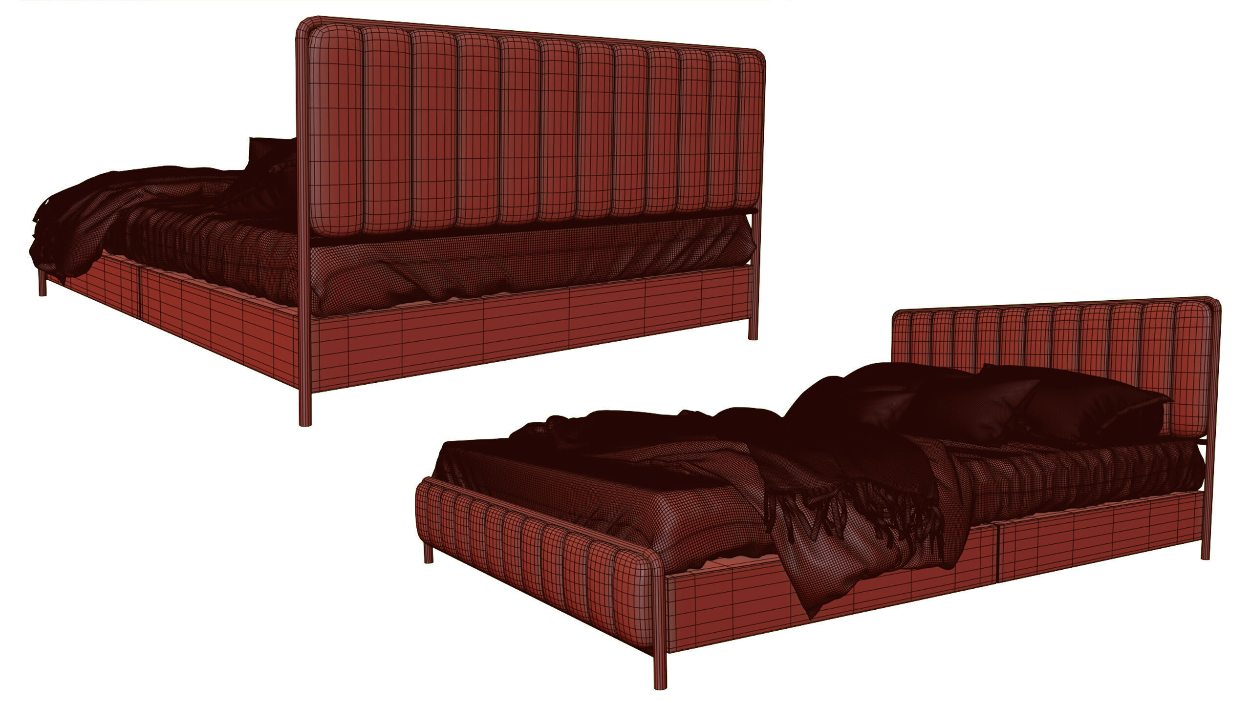 Bed Modern 3D model_9