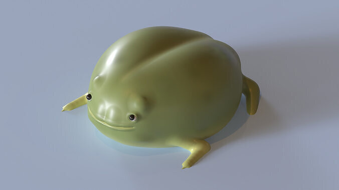 Chonky Frog 3D Model - Cute Stylized Cartoon Amphibian Low-poly 3D model