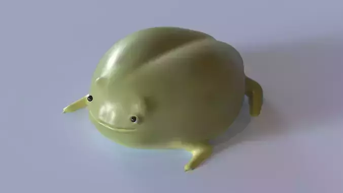 Chonky Frog 3D Model - Cute Stylized Cartoon Amphibian Low-poly 3D model