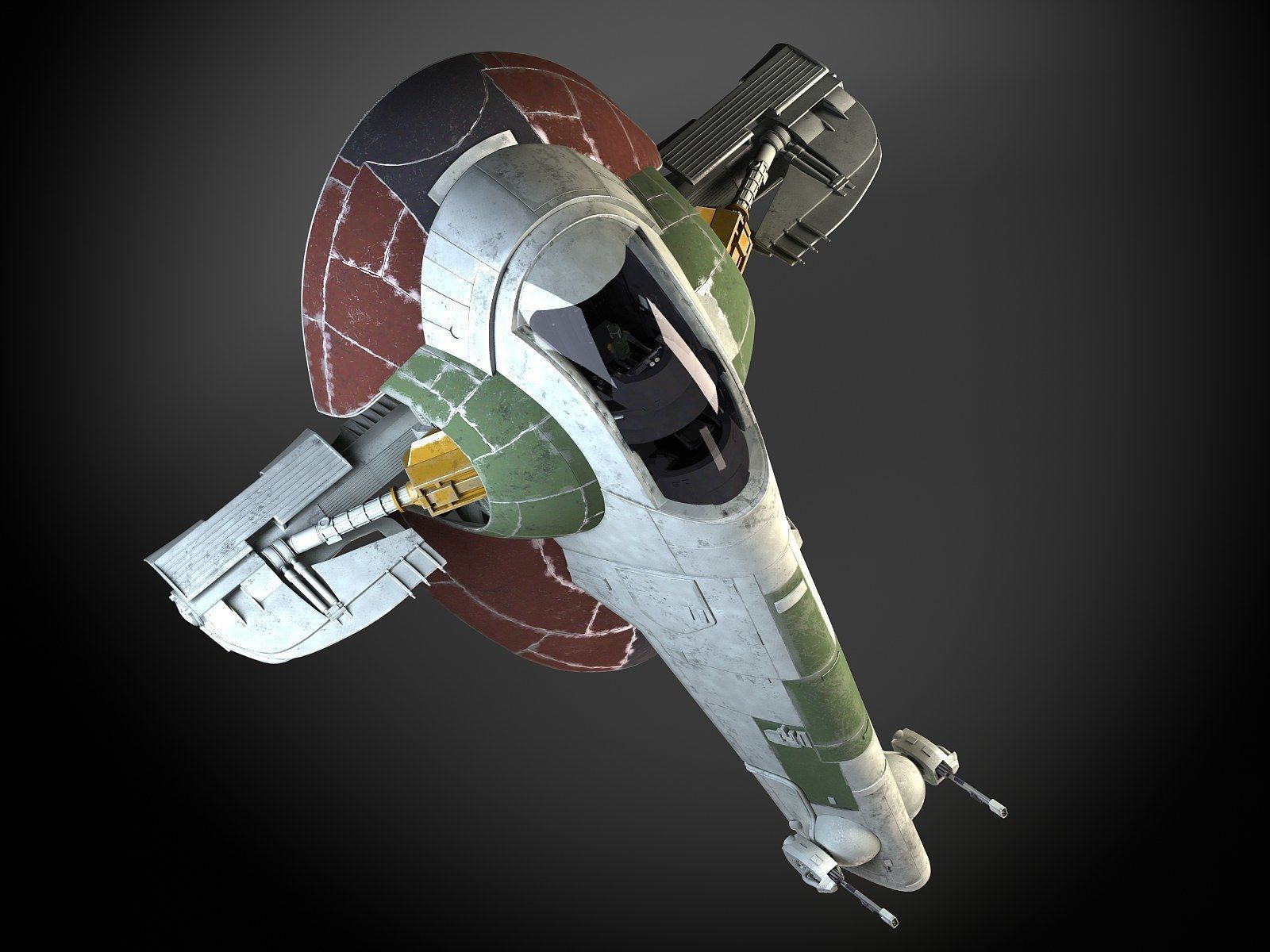 Star Wars Boba Fett Slave I 3D model_2