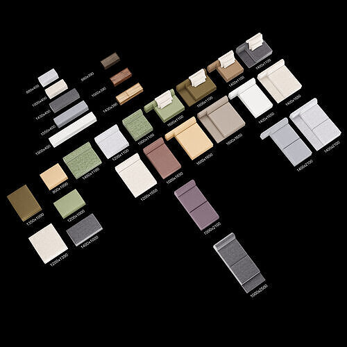 Frigerio sofa full set elements 3D model