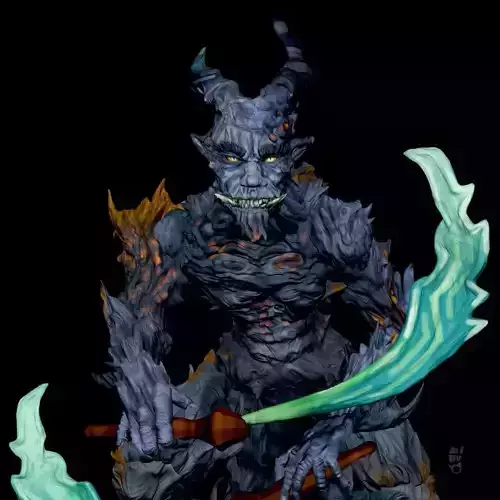 Orc Duelist - Fantasy Miniature For 3D Printing STL 